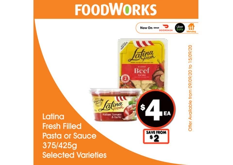Latina Fresh Filled Pasta or Sauce - Essential Item, FoodWorks Clovelly