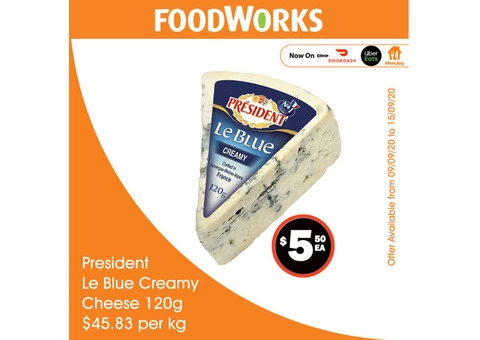 President Le Blue Creamy Cheese - Essential Item, FoodWorks Clovelly