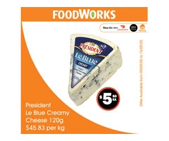President Le Blue Creamy Cheese - Essential Item, FoodWorks Clovelly