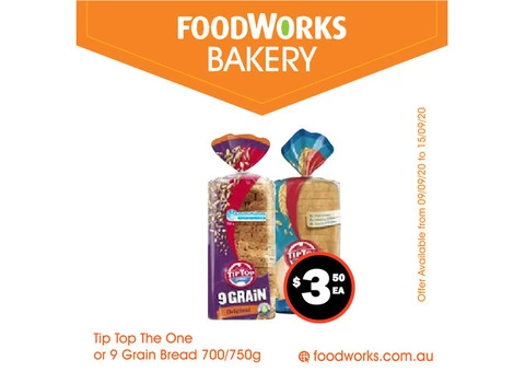Tip Top The One or 9 Grain Bread - Essential Item, FoodWorks Clovelly