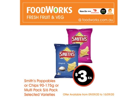 Smith's Poppables or Chips - Essential Item, FoodWorks Clovelly