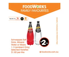 Schweppes Soft Drink, Mineral Water or Mixers - Essential Item, FoodWorks Clovelly