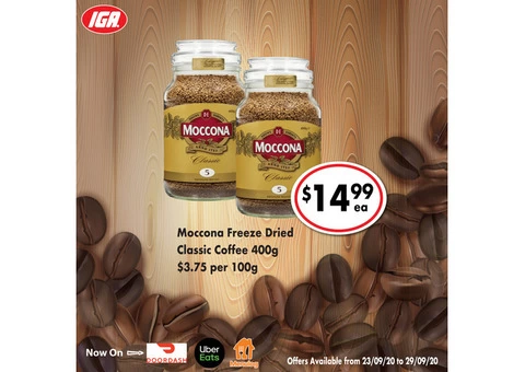 Moccona Freeze Dried Classic On Sale IGA Ravenswood