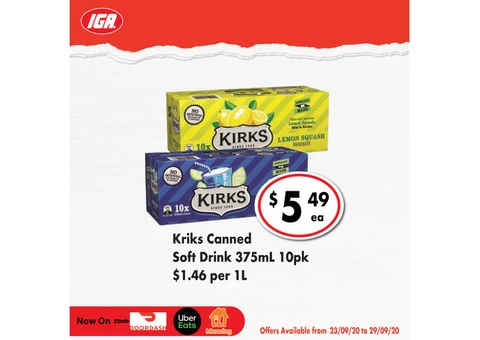 Kriks Canned Soft Drink On Sale IGA Ravenswood