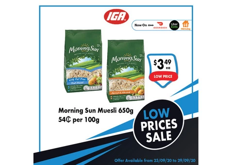 Morning Sun Muesli on Sale IGA Ravenswood