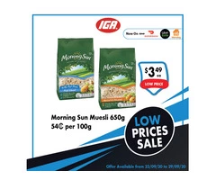 Morning Sun Muesli on Sale IGA Ravenswood
