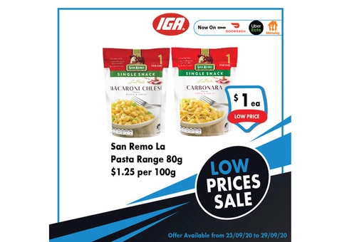 San Remo La Pasta On Sale IGA Ravenswood
