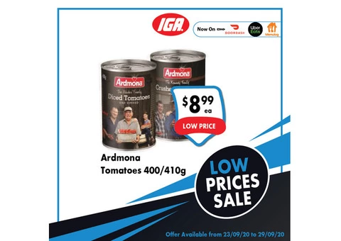 Ardmona Tomatoes On Sale IGA Ravenswood