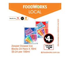 Zooper Dooper Ice Blocks - Essential Item, FoodWorks Clovelly