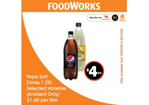 Pepsi Soft Drinks - Essential Item, FoodWorks Clovelly