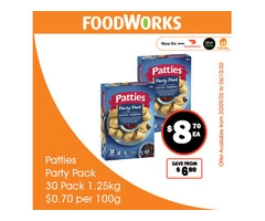 Patties Party Pack - Essential Item, FoodWorks Clovelly