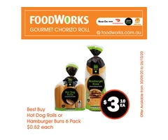 Hot Dog Rolls or Hamburger Buns - Essential Item, FoodWorks Clovelly