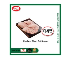 Rindless Short Cut Bacon - Grocery Item, IGA Ravenswood