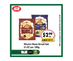 Mission Naan Bread - Grocery Item, IGA Ravenswood