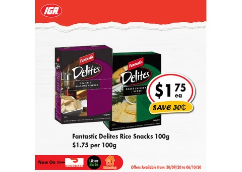 Fantastic Delites Rice Snacks - Grocery Item, IGA Ravenswood