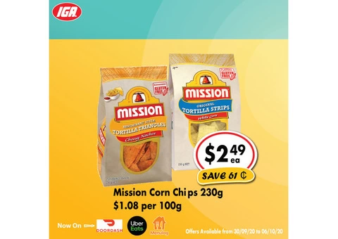 Mission Corn Chips - Grocery Item, IGA Ravenswood
