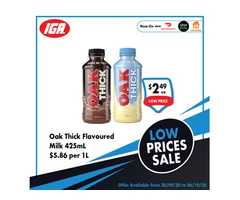 Oak Thick Flavoured Milk - Grocery Item, IGA Ravenswood