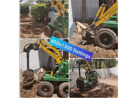 Footing digger - Rogers Little Loaders.