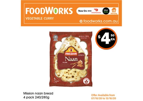 Mission Naan Bread - Essential Item, FoodWorks Clovelly