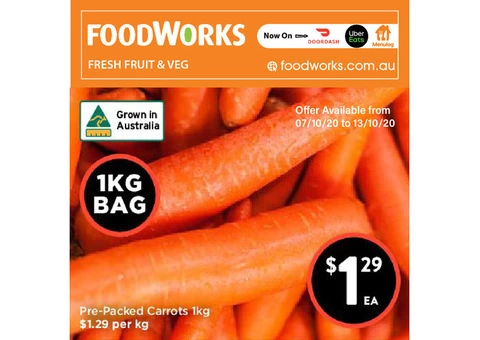 Pre-Packed Carrots - Essential Item, FoodWorks Clovelly