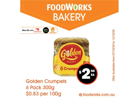 Golden Crumpets - Essential Item, FoodWorks Clovelly