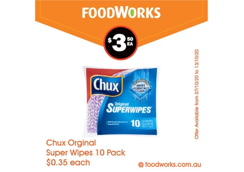 Chux Orginal Super Wipes  - Essential Item, FoodWorks Clovelly