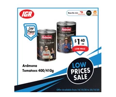 Ardmona Tomatoes - Grocery Item, IGA Ravenswood