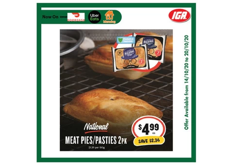 National Meat Pies/Pasties - Grocery Item, IGA Ravenswood