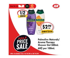 Palmolive Naturals/Aroma Therapy Shower Gel - Grocery Item, IGA Ravenswood