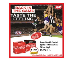 Coca-Cola/Lift/Fanta/Sprite Soft Drink Cans - Grocery Item, IGA Ravenswood