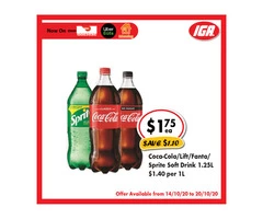 Coca-Cola/Lift/Fanta/Sprite Soft Drink - Grocery Item, IGA Ravenswood
