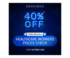 Receive 40% Money-back on Aged Care Worker Police Check Australia I KONCHECK