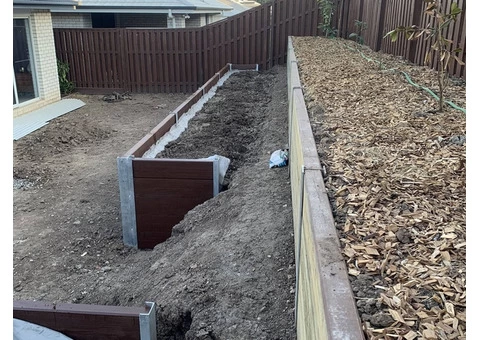 Double tier retaining in Collingwood Park - Rogers Little Loaders - 5/7