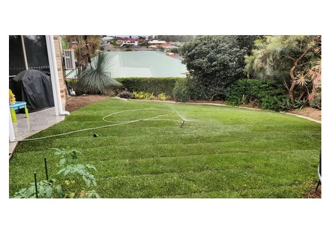 Garden beds, paving strip and full returf. - Rogers Little Loaders - 5/7