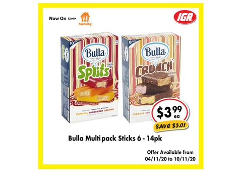 Bulla Multipack Sticks - Grocery Item, IGA Ravenswood
