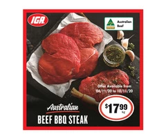Beef BBQ Steak - Grocery Item, IGA Ravenswood