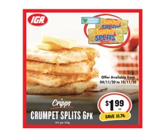 Cripps Crumpet Splits - Grocery Item, IGA Ravenswood