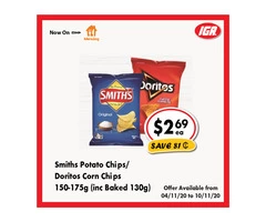 Smith's Potato Chips/Doritos Corn Chips - Grocery Item, IGA Ravenswood