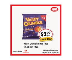 Voilet Crumble Bites - Grocery Item, IGA Ravenswood