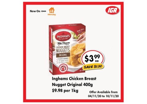 Ingham's Chicken Breast Nugget Original - Grocery Item, IGA Ravenswood