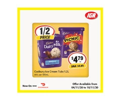 Cadbury Ice Cream Tubs - Grocery Item, IGA Ravenswood