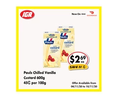 Pauls Chilled Vanilla Custard - Grocery Item, IGA Ravenswood