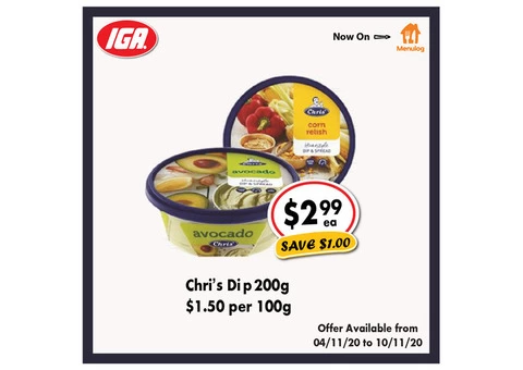 Chri's Dip - Grocery Item, IGA Ravenswood