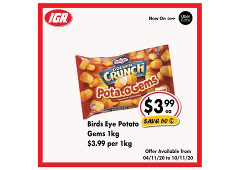 Brids Eye Potato Gems - Grocery Item, IGA Ravenswood