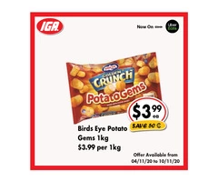 Brids Eye Potato Gems - Grocery Item, IGA Ravenswood