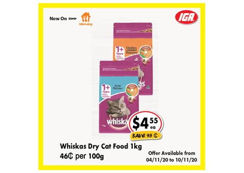 Whiskas Dry Cat Food - Grocery Item, IGA Ravenswood