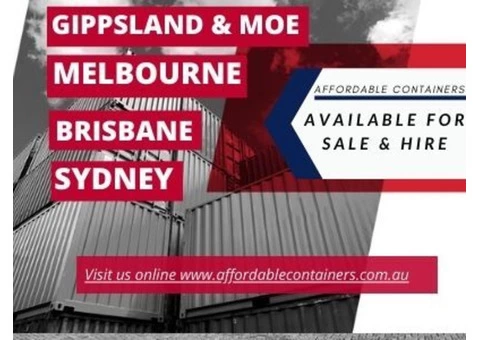 Shipping containers for sale in Gippsland and Moe - Affordable Containers