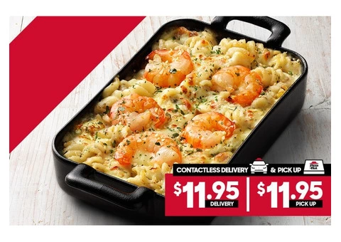 REGULAR CREAMY PRAWN ALFREDO  On Sale Pizza Hut Moorebank