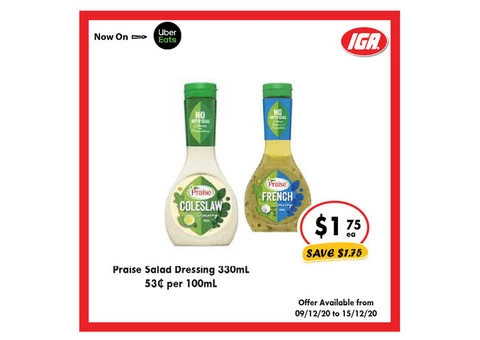 Praise Salad Dressing From IGA Ravenswood
