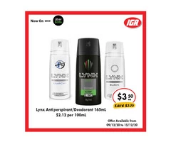 Lynx Anti perspirant/Deodorant From IGA Ravenswood
